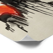 Japanischer Sonnenuntergang - sumi-e Poster (Ecke)
