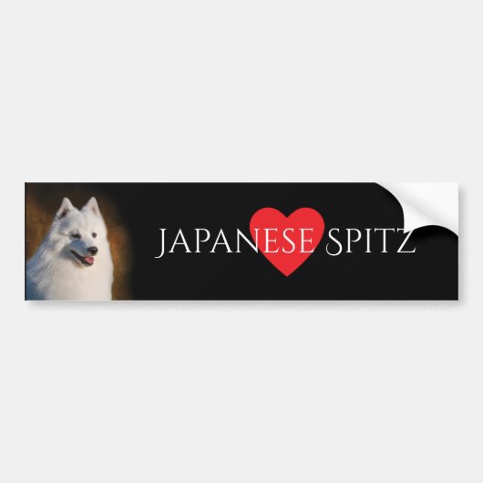 Japanischer Spitz-Autoaufkleber Autoaufkleber (Vorne)