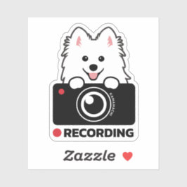 Japanischer Spitz Dashcam Warning Vinyl Aufkleber