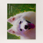 Japanischer Spitz Hund. Puzzle (Vertikal)