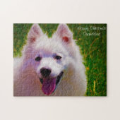 Japanischer Spitz Hund. Puzzle (Horizontal)