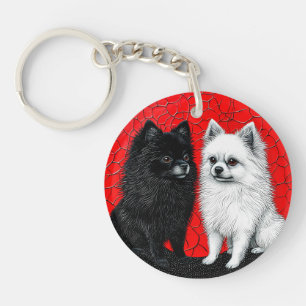 Japanischer Spitz-Hund Schlüsselanhänger
