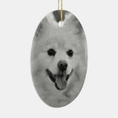 Japanischer Spitz Keramik Ornament (Rechts)