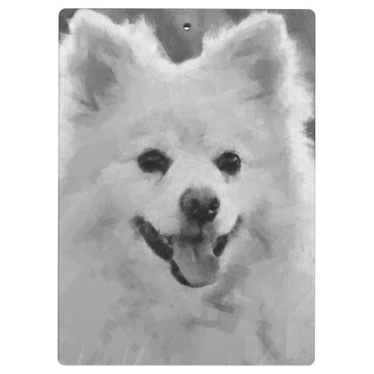 Japanischer Spitz Klemmbrett (Rückseite)