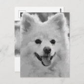 Japanischer Spitz Postkarte (Vorne/Hinten)