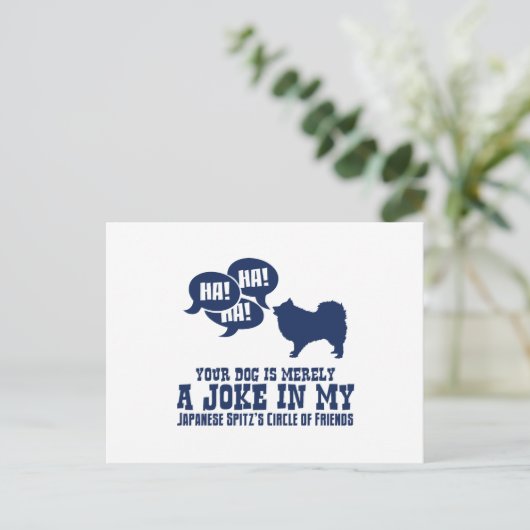 Japanischer Spitz Postkarte (Stehend Vorderseite)