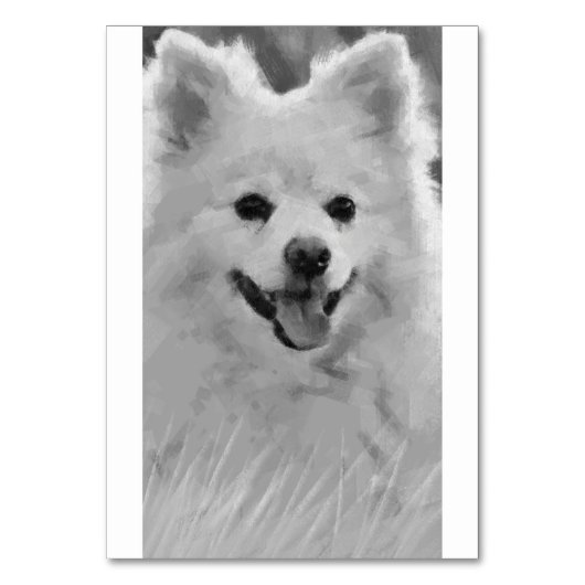 Japanischer Spitz Tischnummer (Rückseite)