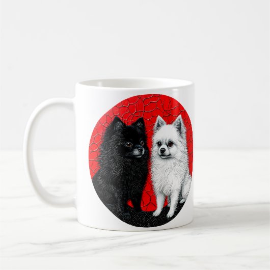 Japanischer Spitzhund Kaffeetasse (Links)