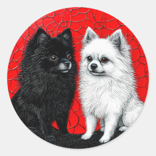 Japanischer Spitzhund Runder Aufkleber