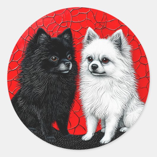 Japanischer Spitzhund Runder Aufkleber (Vorderseite)