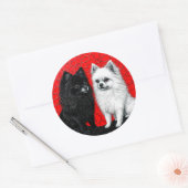 Japanischer Spitzhund Runder Aufkleber (Umschlag)