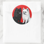 Japanischer Spitzhund Runder Aufkleber (Tasche)