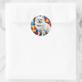 Japanischer Spitzhund Runder Aufkleber (Tasche)