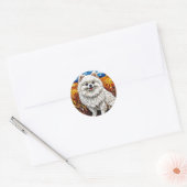 Japanischer Spitzhund Runder Aufkleber (Umschlag)