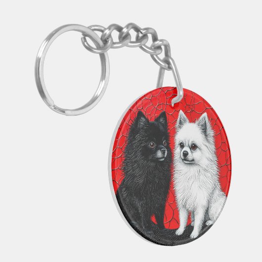 Japanischer Spitzhund Schlüsselanhänger (Vorderseite links)