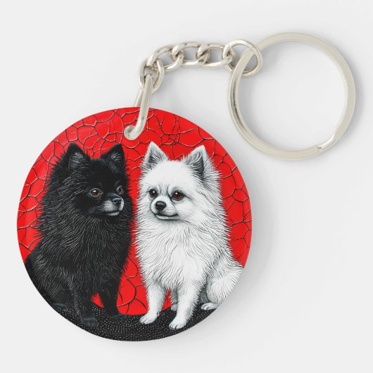 Japanischer Spitzhund Schlüsselanhänger (Rückseite)