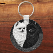 Japanischer Spitzhund Schlüsselanhänger (Vorderseite)