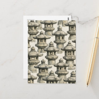 Japanischer Stehlaternen-Garten Postkarte