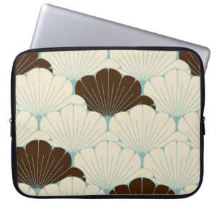 Japanischer Stil Blaues Blattkacheln Laptopschutzhülle