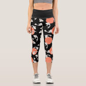 japanischer Stil Koi Art Pattern Capri Leggings (Vorderseite)