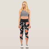 japanischer Stil Koi Art Pattern Capri Leggings (Vorderseite)