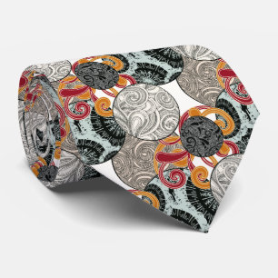 Japanischer Stil mit Grunge-Kugeln und -Schwüngen Krawatte
