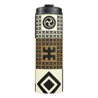 Japanischer Stil, schwarzes Gold nahtlose Muster. Thermosbecher