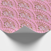 Japanischer Stil Spaß und Rose rosa Geschenkpapier (Ecke)