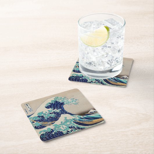 Japanischer Stil, Wave Zwei-Tone-Kaffee-Tasse Papi Rechteckiger Pappuntersetzer (Vor Ort)