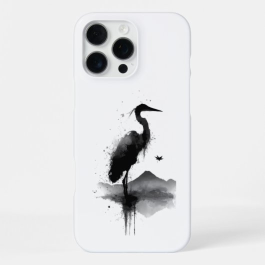 Japanischer Sumi-e-Kranich-Zen-Handytasche iPhone Hülle (Rückseite)