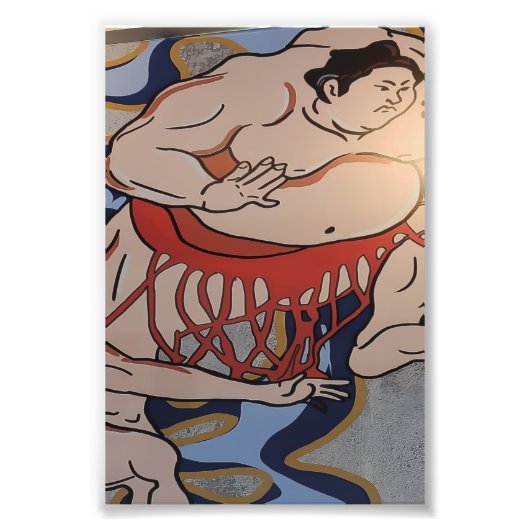Japanischer Sumo-Ringer-Kunst Fotodruck (Vorne)