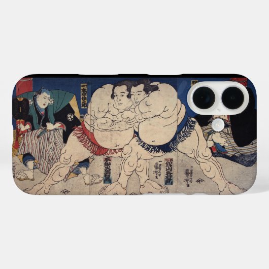 Japanischer Sumo-Wrestling, Kuniyoshi Case-Mate iPhone Hülle (Rückseite (Horizontal))