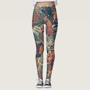 Japanischer Tattoo Art Sea Monster Leggings