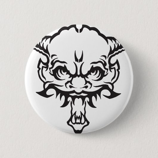 Japanischer Tattoo Oni Demon Button (Vorderseite)