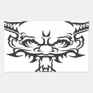 Japanischer Tattoo Oni Demon Rechteckiger Aufkleber