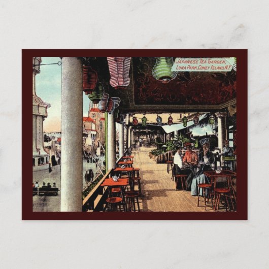 Japanischer Teegarten, Coney Island, NY 1912 Vinta Postkarte (Vorderseite)