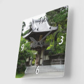 Japanischer Teegarten in San Francisco Quadratische Wanduhr (Winkel)
