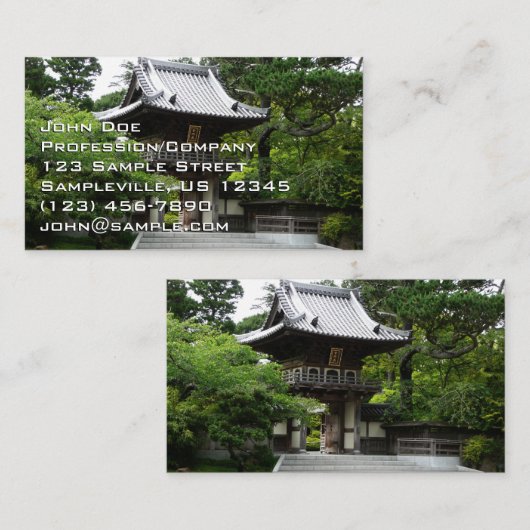 Japanischer Teegarten in San Francisco Visitenkarte (Vorne/Hinten)