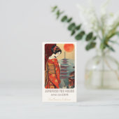 Japanischer Teehaus-Restaurant Business Card Visitenkarte (Stehend Vorderseite)