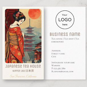 Japanischer Teehaus-Restaurant Business Card Visitenkarte