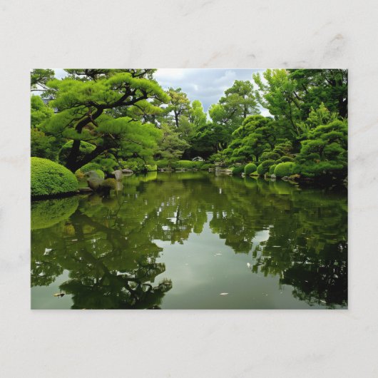Japanischer Teich im Frühsommer Postkarte (Vorderseite)