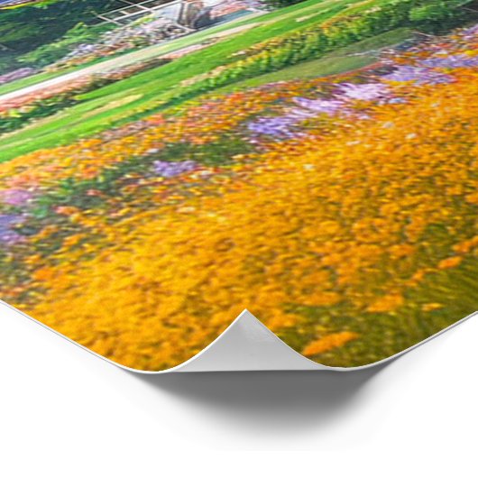 Japanischer Tempel am Waldrand Poster (Ecke)