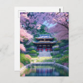 Japanischer Tempel in einem Atemberaubenden Garten Postkarte (Vorne/Hinten)