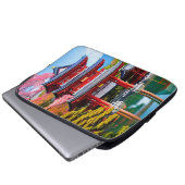 Japanischer Tempel Laptopschutzhülle (Vorne Knopf)
