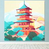 Japanischer Tempel Leinwanddruck (Insitu (Holzboden))