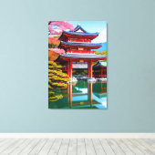 Japanischer Tempel Leinwanddruck (Insitu (Holzboden))