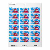 Japanischer Tempel mit Kirschblüte Adressaufkleber (Vorne)