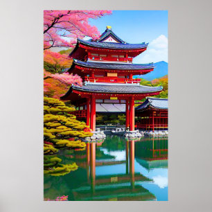 Japanischer Tempel Poster
