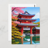 Japanischer Tempel Postkarte (Vorne/Hinten)