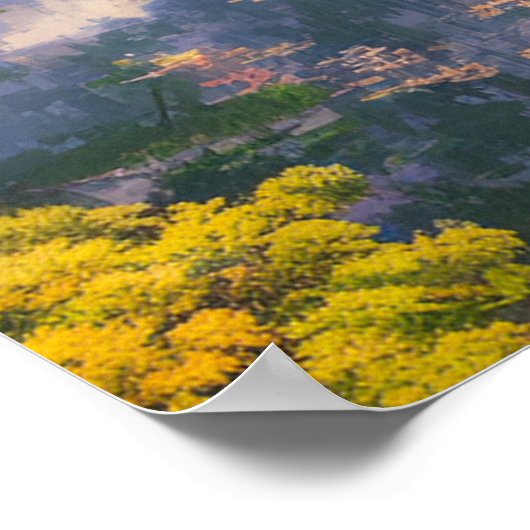 Japanischer Tempel, schöner Garten Poster (Ecke)